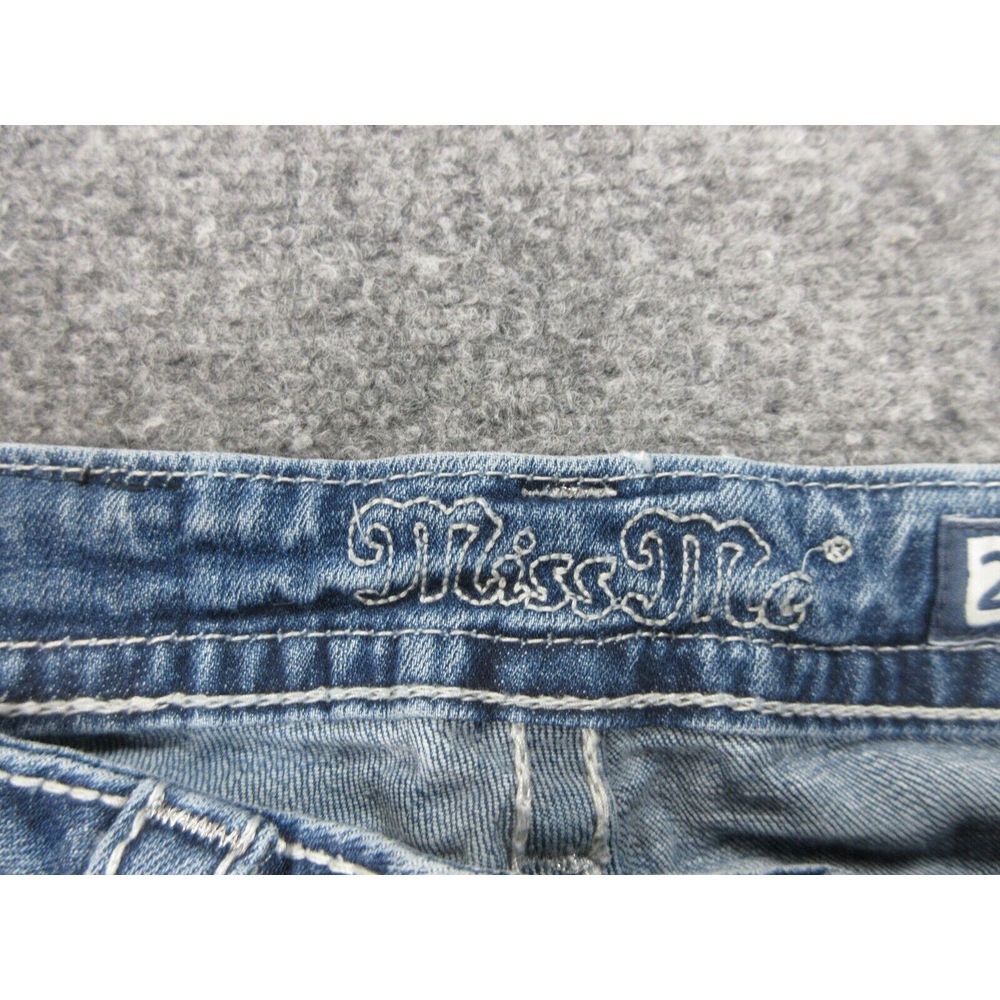 Miss Me Jeans Womens 29 Blue Denim Cuffed‎ Skinny Rhinestone Ladies 29X28 - Picture 8 of 16
